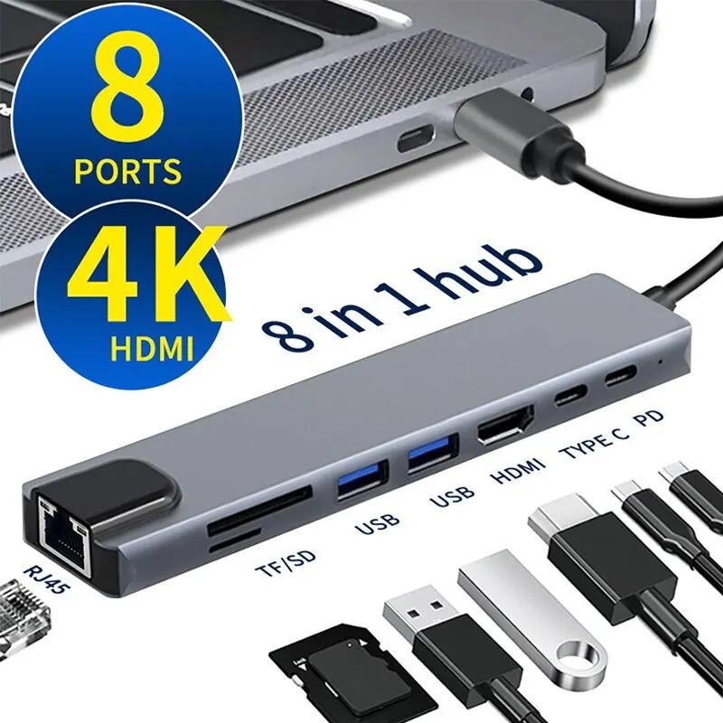 USB C  CŸ 3.1-4K HDMI , RJ45 SD/TF ī , PD   ŷ ̼, ޴ ǻͿ , 8  1
